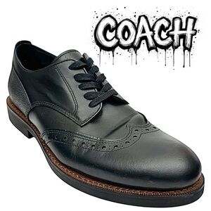 Coach Bleecker Wingtip Derby G1550 Black Leather Men’s Size 11D Dress Shoes
